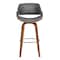 Armen Living Mona 26" Counter Height Swivel Gray Faux Leather and Walnut Wood Bar Stool LCMNBAWAGR26 - alternate 2